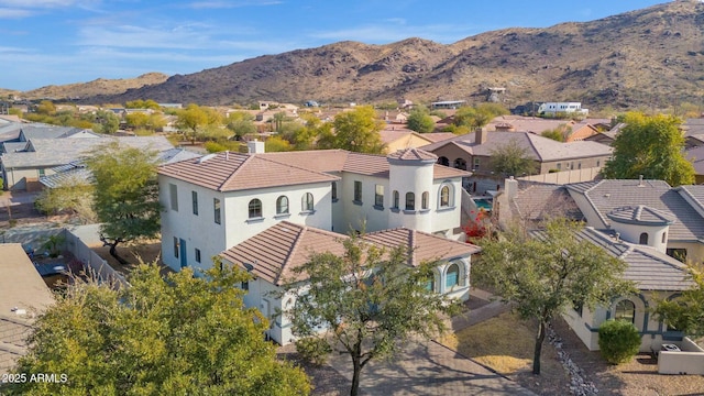 aerial view featuring a mountain view