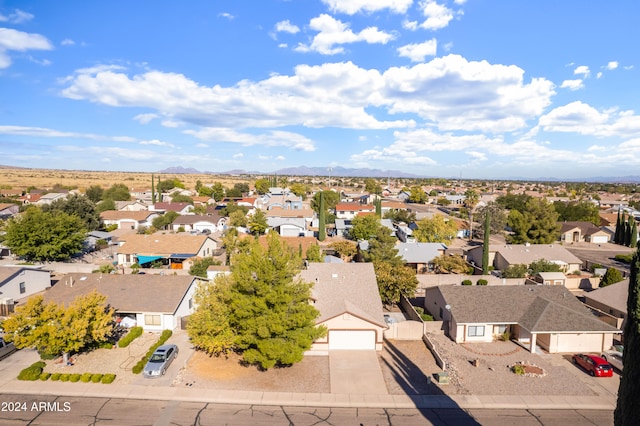 bird's eye view with a mountain view