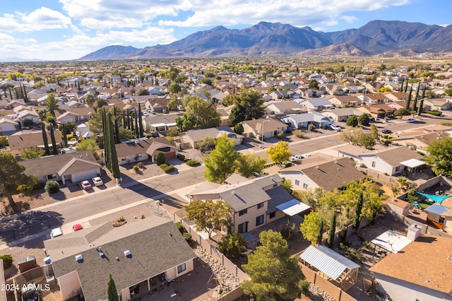 drone / aerial view with a mountain view