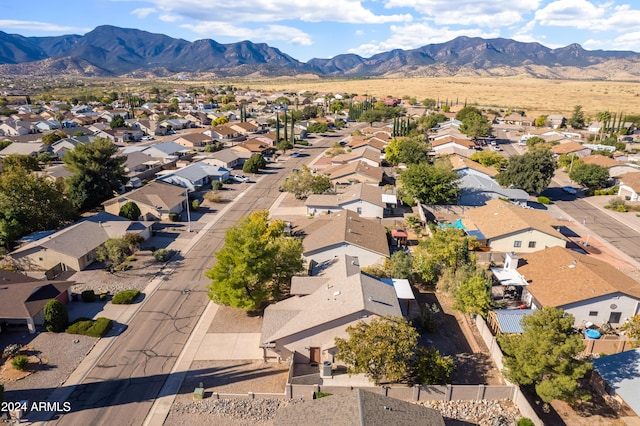 bird's eye view with a mountain view