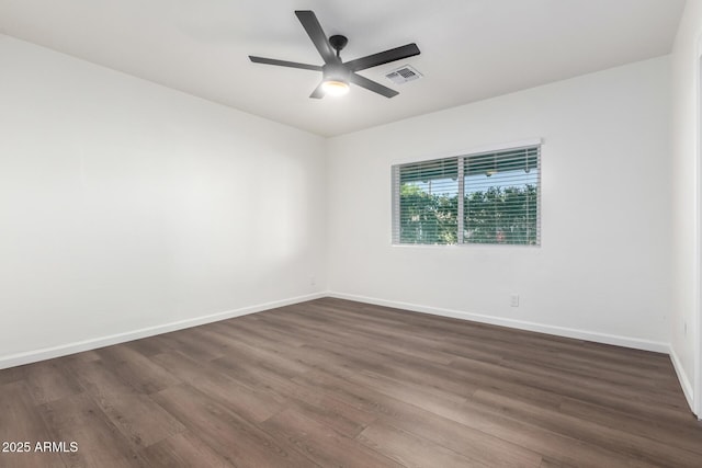 48 S Catalina St, Gilbert, AZ 85233 - unfurnished room with dark wood-style floors and ceiling fan