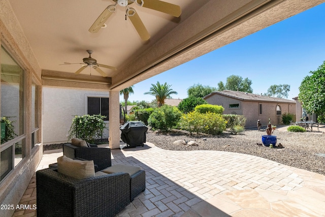 4229 E Nightingale Ln, Gilbert, AZ 85298 - view of patio featuring ceiling fan and area for grilling