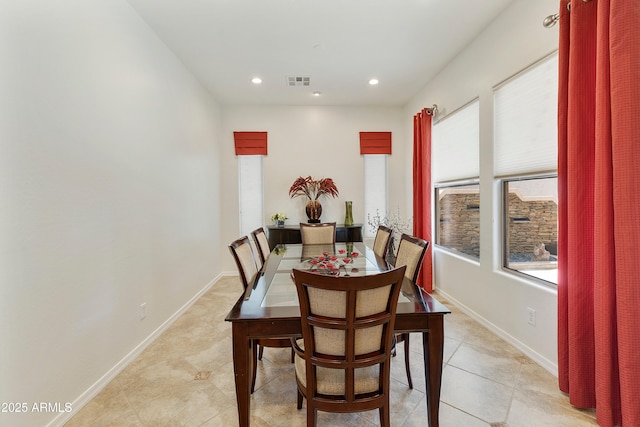 4229 E Nightingale Ln, Gilbert, AZ 85298 - dining space featuring light tile patterned floors, recessed lighting, and baseboards