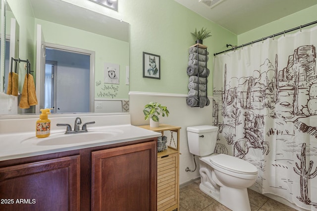 25930 N 165th Ln, Surprise, AZ 85387 - full bathroom with vanity, toilet, tile patterned floors, and a shower with curtain