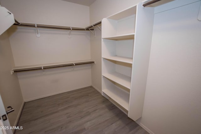 spacious closet with wood finished floors