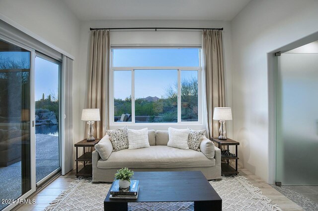30600 N Pima Rd Unit 49, Scottsdale, AZ 85266 - living room featuring wood finished floors