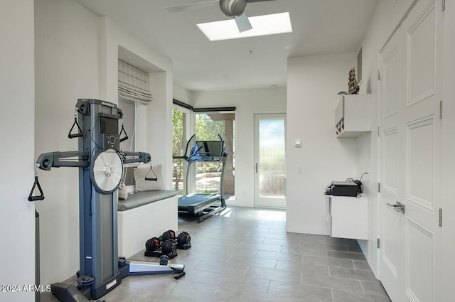 30600 N Pima Rd Unit 49, Scottsdale, AZ 85266 - exercise room featuring a skylight
