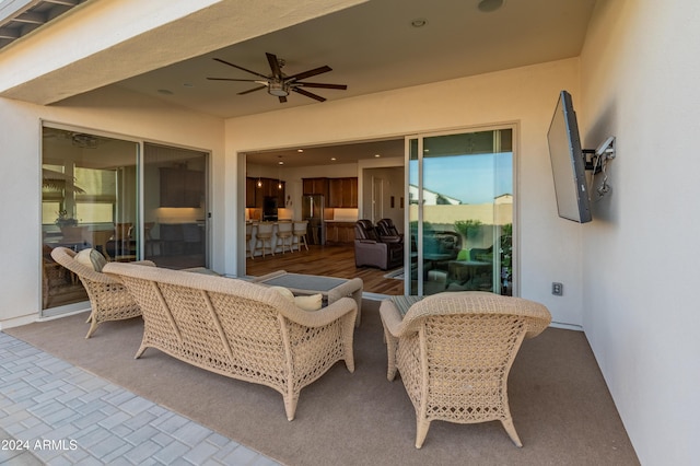 view of patio / terrace with ceiling fan