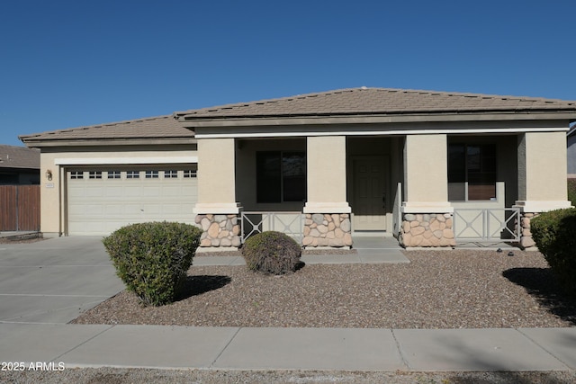 view of front of home with a garage