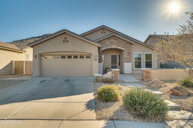 view of front of home with a garage