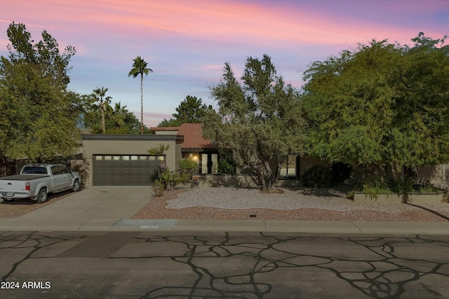 view of front of home featuring a garage