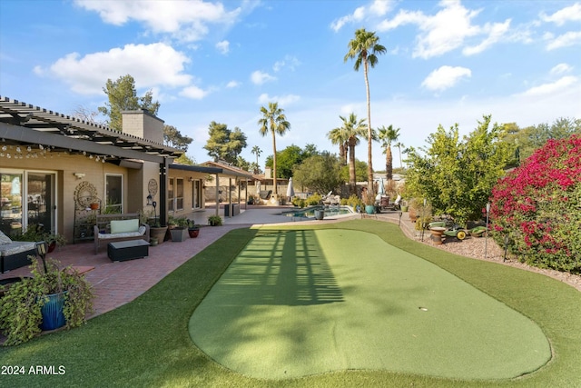 exterior space featuring a patio area and a swimming pool