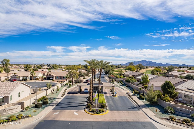 bird's eye view featuring a mountain view