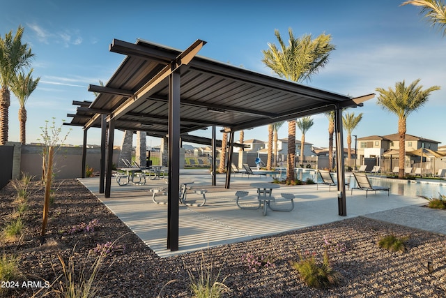 23073 E Saddle Way, Queen Creek, AZ 85142 - surrounding community featuring a pool, a patio area, and a residential view