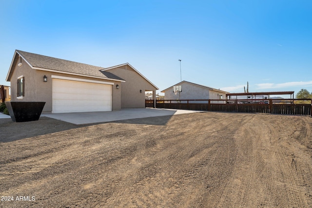 view of front facade with a garage