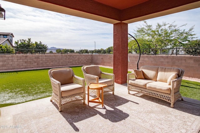 view of patio with outdoor lounge area