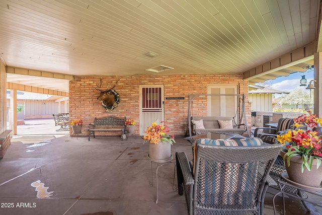 view of patio / terrace featuring an outdoor living space