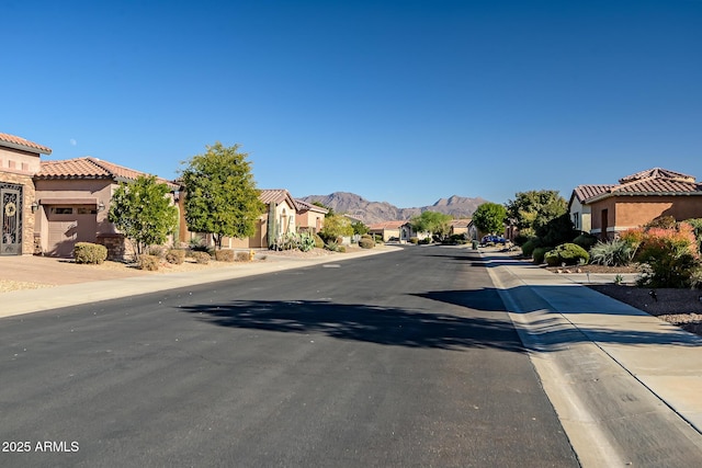 view of road featuring a mountain view