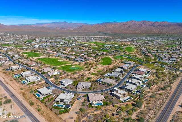 28602 N Summit Springs Rd, Rio Verde, AZ 85263 - aerial view of property and surrounding area with a mountainous background and nearby suburban area