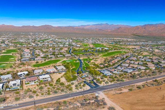 bird's eye view featuring a mountain view