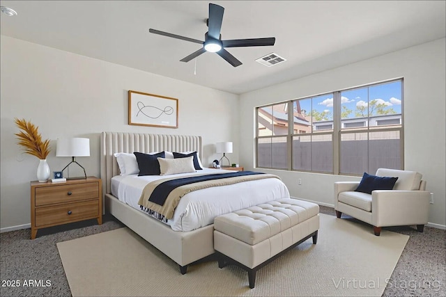 1510 W Fillmore St, Phoenix, AZ 85007 - bedroom with carpet floors and a ceiling fan