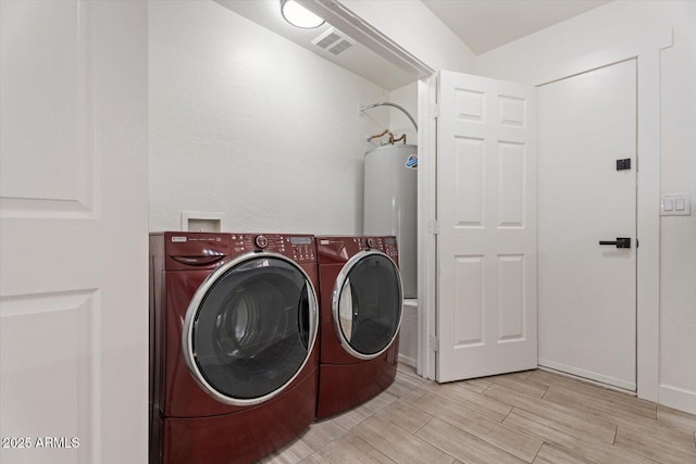 1510 W Fillmore St, Phoenix, AZ 85007 - laundry area with washer and clothes dryer, water heater, and wood finish floors