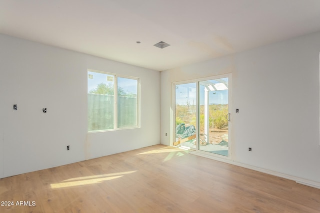 empty room featuring light wood-type flooring