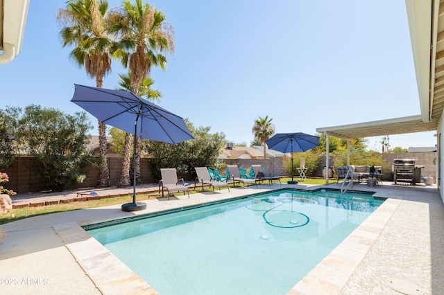 3907 E Marilyn Rd, Phoenix, AZ 85032 - view of swimming pool with a fenced backyard and a patio