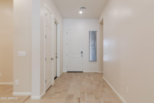 hallway featuring light hardwood / wood-style floors