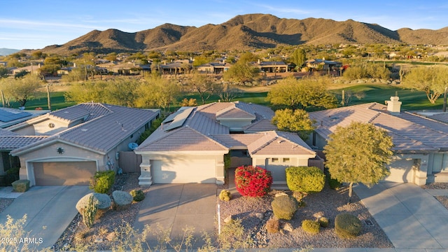 bird's eye view featuring a mountain view