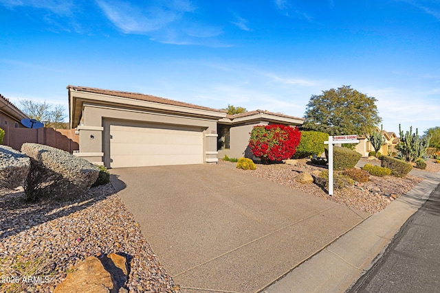 view of front of house with a garage