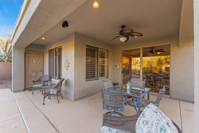 view of patio / terrace with ceiling fan