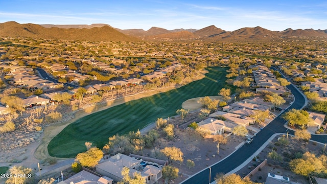 drone / aerial view with a mountain view