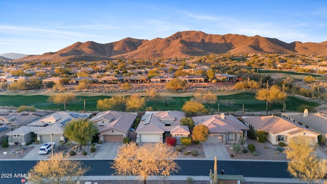 aerial view featuring a mountain view