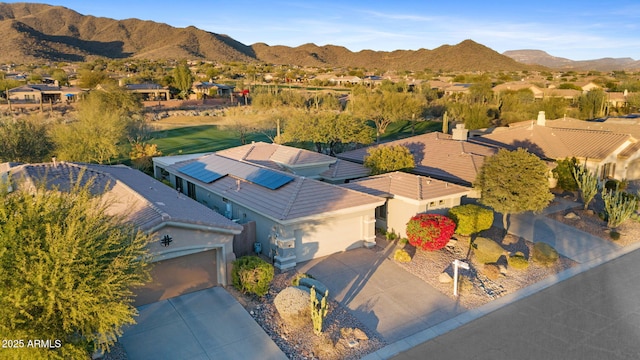 bird's eye view featuring a mountain view