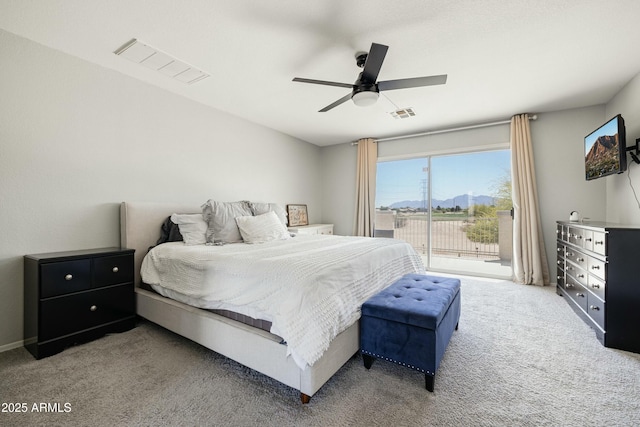 12209 W Washington St, Avondale, AZ 85323 - bedroom featuring access to exterior, light colored carpet, and ceiling fan