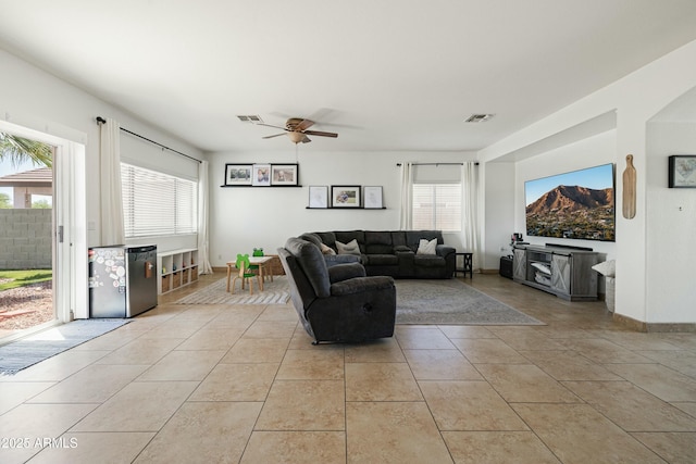 12209 W Washington St, Avondale, AZ 85323 - living area with ceiling fan and light tile patterned floors