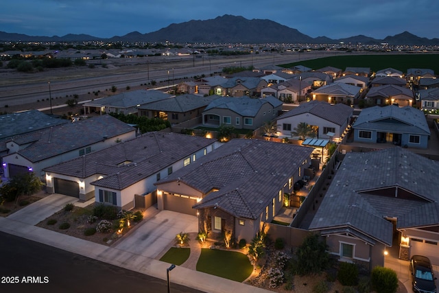 2343 E Kelly Dr, Gilbert, AZ 85298 - aerial view of residential area with a mountain backdrop