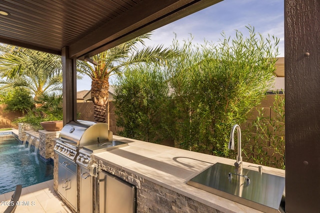2343 E Kelly Dr, Gilbert, AZ 85298 - view of patio with a sink and an outdoor pool