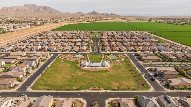 2343 E Kelly Dr, Gilbert, AZ 85298 - aerial view of property and surrounding area featuring a mountain backdrop and nearby suburban area