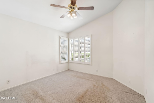 8426 W Utopia Rd, Peoria, AZ 85382 - carpeted empty room with vaulted ceiling, baseboards, and ceiling fan