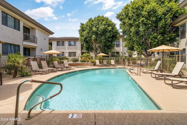 view of pool with a patio