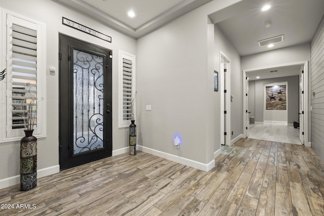 foyer featuring light hardwood / wood-style flooring