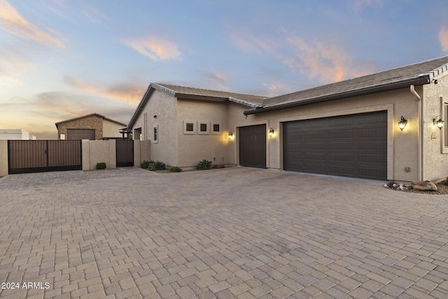 view of front facade featuring a garage