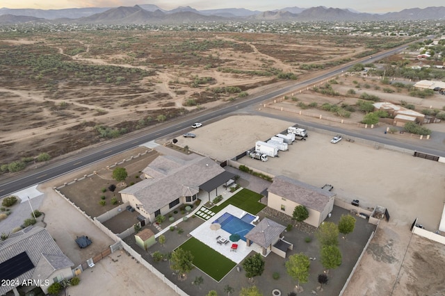 drone / aerial view with a mountain view