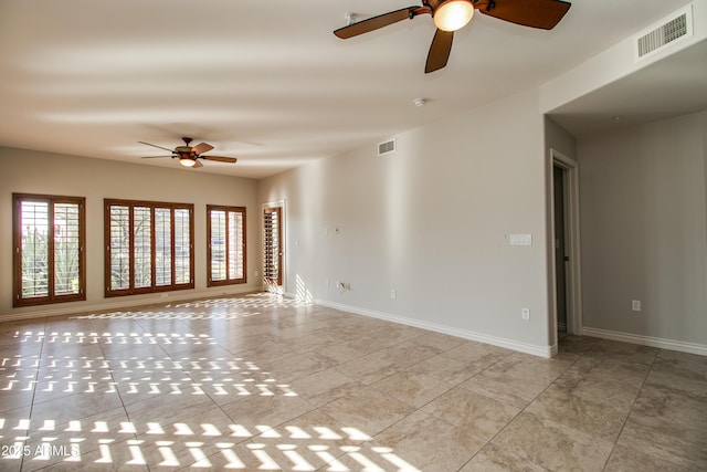 empty room with ceiling fan