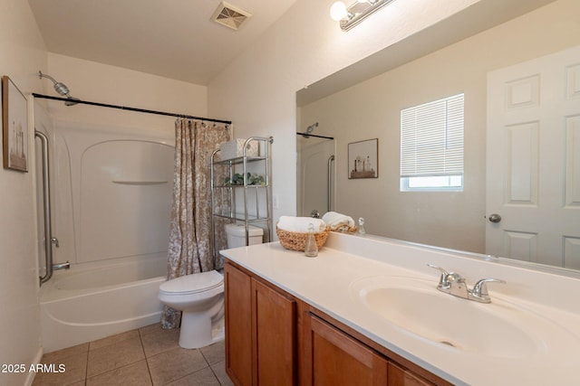 4642 E Sierrita Rd, San Tan Valley, AZ 85143 - full bath with toilet, tile patterned flooring, vanity, and shower / bath combo