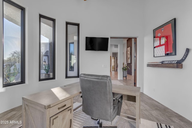 office featuring light hardwood / wood-style floors