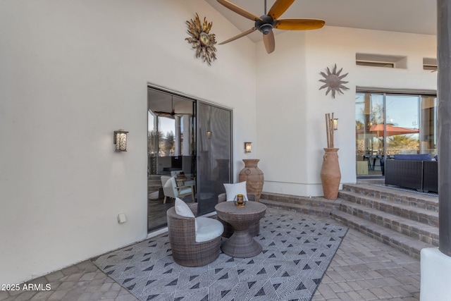 view of patio / terrace featuring ceiling fan