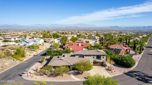 aerial view featuring a mountain view